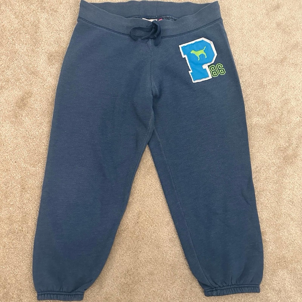 VS Pink Blue Vintage Crop Sweatpants